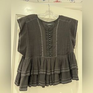 Isabel Marant black blouse with white beads